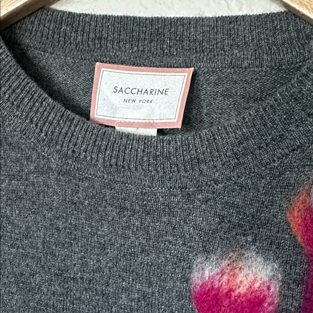 Saccharine Floral Cashmere Crewneck Sweater - Picture 2 of 5